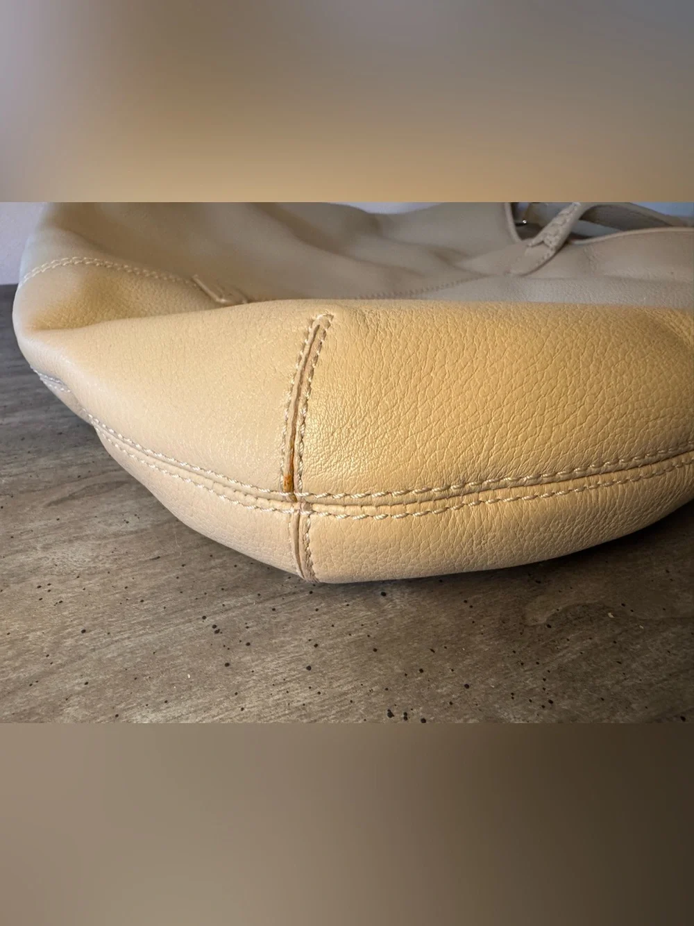 Lauren Ralph Lauren Tan Leather Hobo Bag with Tassel